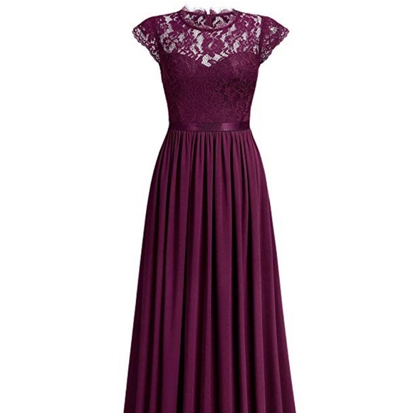 Miusol Formal Floral Lace Evening Maxi Dress - Picture 4 of 6